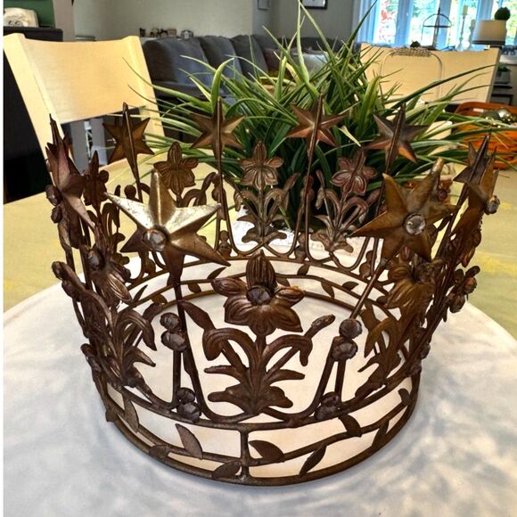 Stunning Anthropologie metal and jeweled crown tall and beautiful must see - Picture 3 of 4